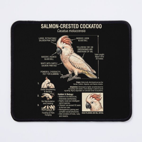 Item preview, Salmon Crested Cockatoo Scientific Anatomy Ornithology Parrot Lover designed and sold by dian-rody-crest.