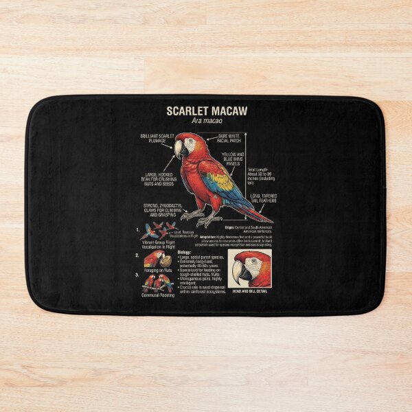 Item preview, Scarlet Macaw Scientific Anatomy Ornithology Parrot Lover designed and sold by dian-rody-crest.