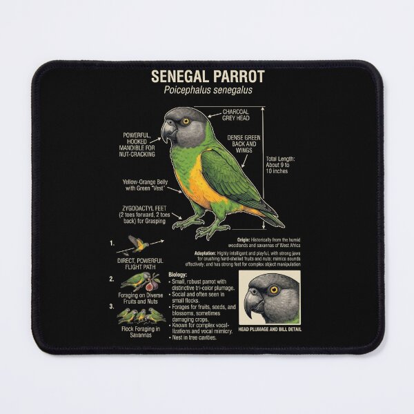 Item preview, Senegal Parrot Scientific Anatomy Ornithology Parrot Lover designed and sold by dian-rody-crest.