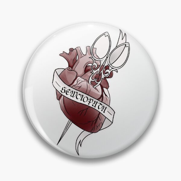 Item preview, Sewciopath - Funny Gothic Sewing Pun Anatomical Heart Tattoo designed and sold by suzysworld.