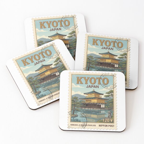 Item preview, Vintage Kyoto Japan Kinkaku-ji Golden Pavilion Travel Stamp designed and sold by k3rstman1.