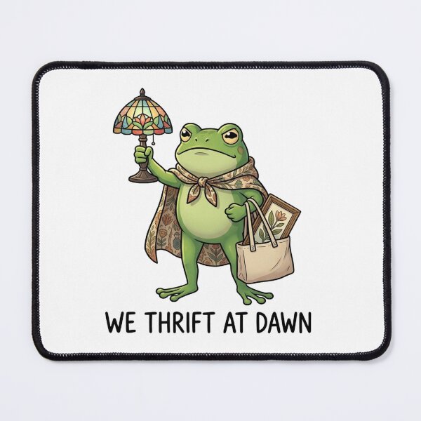 Item preview, We Thrift At Dawn Funny Frog Art Print Vintage Thrifting Gift Cute Frogcore designed and sold by raedattia.