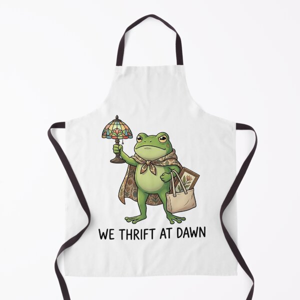 Item preview, We Thrift At Dawn Funny Frog Art Print Vintage Thrifting Gift Cute Frogcore designed and sold by raedattia.