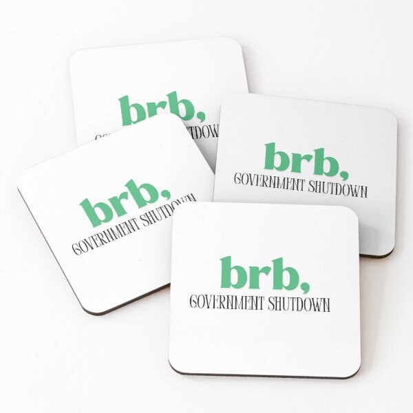 Item preview, BRB | Funny Government Shutdown Minimalist Typography designed and sold by Palette & Hue.