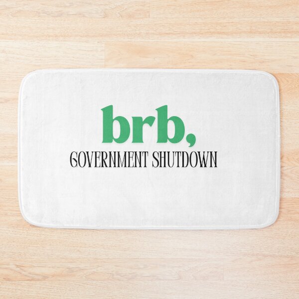 Item preview, BRB | Funny Government Shutdown Minimalist Typography designed and sold by Palette & Hue.