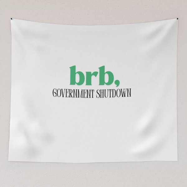 Item preview, BRB | Funny Government Shutdown Minimalist Typography designed and sold by Palette & Hue.