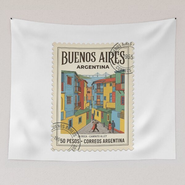 Item preview, Vintage Buenos Aires Argentina Travel Stamp La Boca designed and sold by k3rstman1.