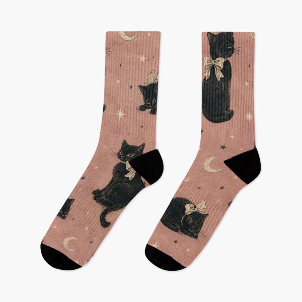 Item preview, Black Cat Coquette Bow Halloween Minimal Dusty Pink designed and sold by Yellowriversss.