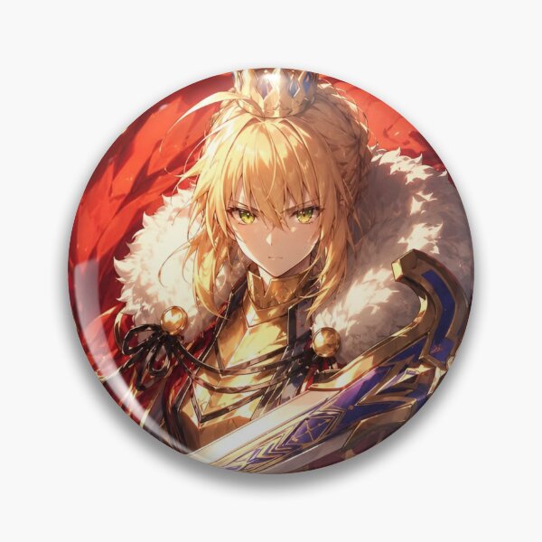 Item preview, Saber | Golden Crowned Knight Queen | Anime-Inspired Royal Warrior Fantasy Art designed and sold by Dyan4.