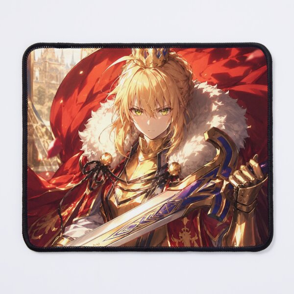 Item preview, Saber | Golden Crowned Knight Queen | Anime-Inspired Royal Warrior Fantasy Art designed and sold by Dyan4.