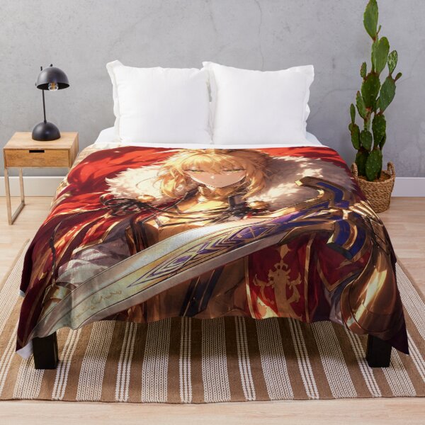 Item preview, Saber | Golden Crowned Knight Queen | Anime-Inspired Royal Warrior Fantasy Art designed and sold by Dyan4.