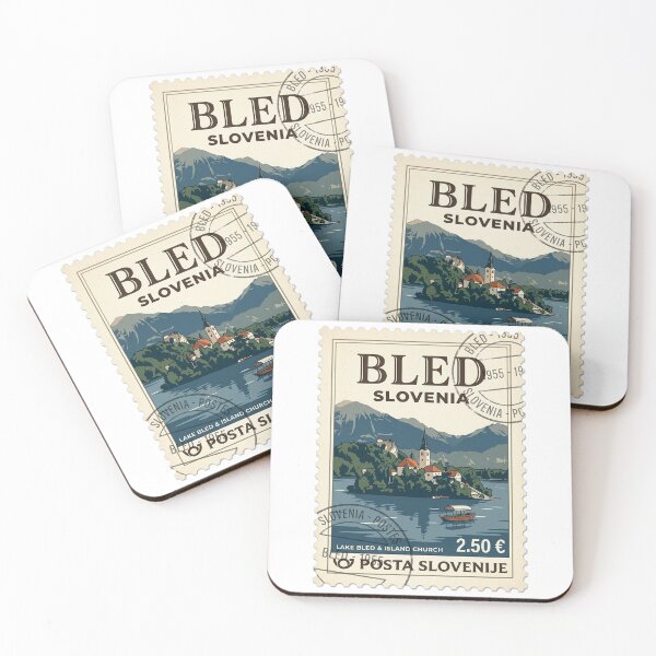 Item preview, Vintage Lake Bled Slovenia Travel Stamp designed and sold by k3rstman1.