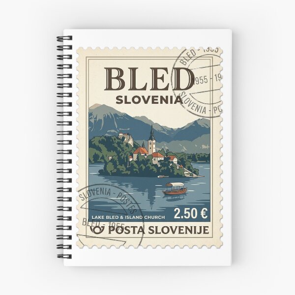 Item preview, Vintage Lake Bled Slovenia Travel Stamp designed and sold by k3rstman1.