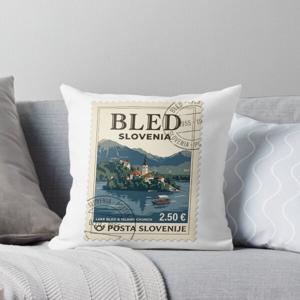 Item preview, Vintage Lake Bled Slovenia Travel Stamp designed and sold by k3rstman1.