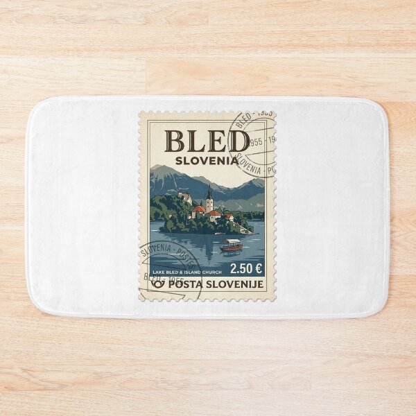 Item preview, Vintage Lake Bled Slovenia Travel Stamp designed and sold by k3rstman1.