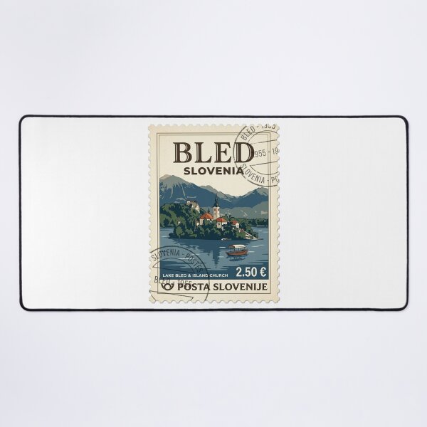 Item preview, Vintage Lake Bled Slovenia Travel Stamp designed and sold by k3rstman1.