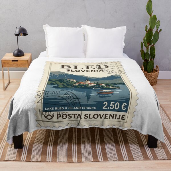 Item preview, Vintage Lake Bled Slovenia Travel Stamp designed and sold by k3rstman1.