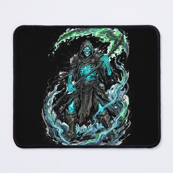 Item preview, Necromancer Grim Reaper Green Aura Illustration designed and sold by misbahsiro.