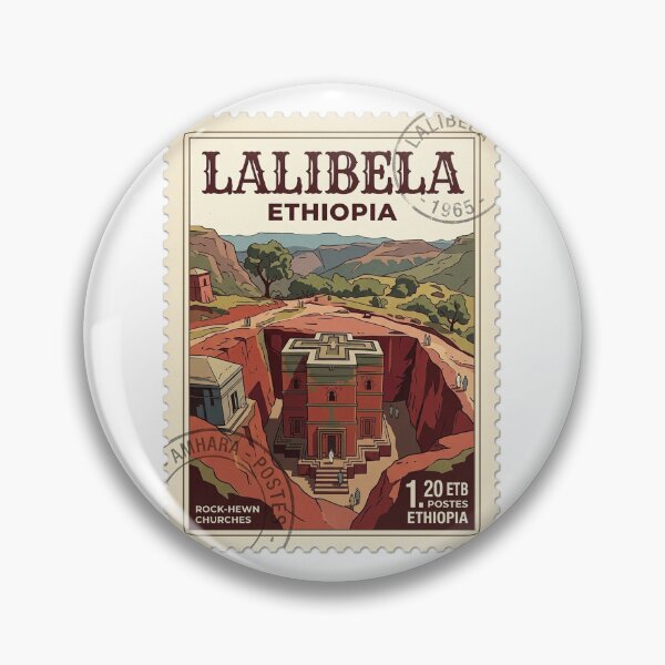 Item preview, Lalibela Ethiopia Rock-Hewn Churches Vintage Travel Stamp designed and sold by k3rstman1.