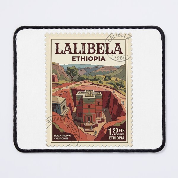 Item preview, Lalibela Ethiopia Rock-Hewn Churches Vintage Travel Stamp designed and sold by k3rstman1.
