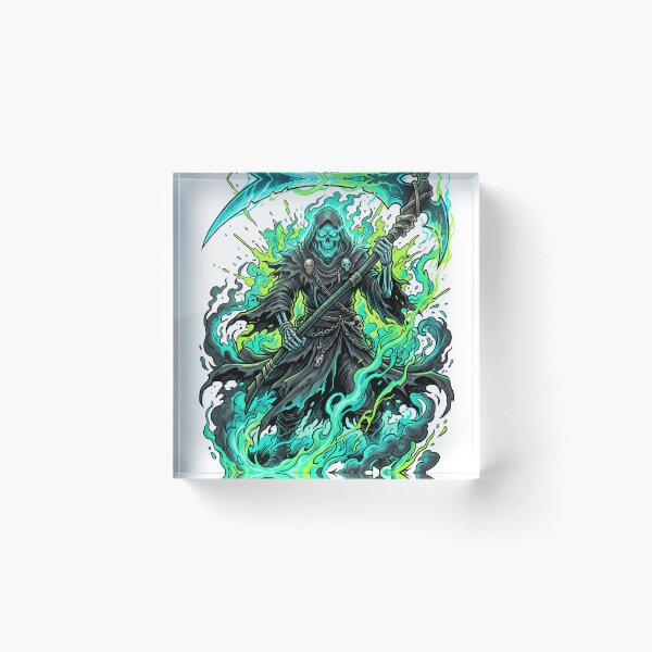 Item preview, Grim Reaper Toxic Green Inferno Graphic designed and sold by misbahsiro.