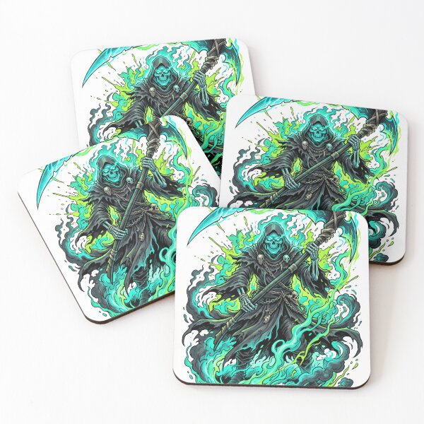 Item preview, Grim Reaper Toxic Green Inferno Graphic designed and sold by misbahsiro.
