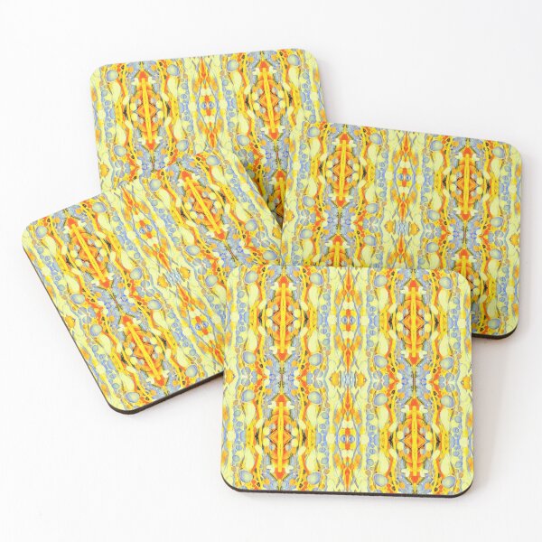 Item preview, Digital kaleidoscopic mirrored design in vibrant orange yellow colors designed and sold by Fayes4Art.