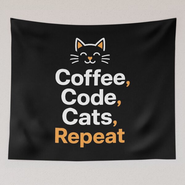 Item preview, Cat Lover and Programmer Daily Routine Funny designed and sold by AntiqueImages.