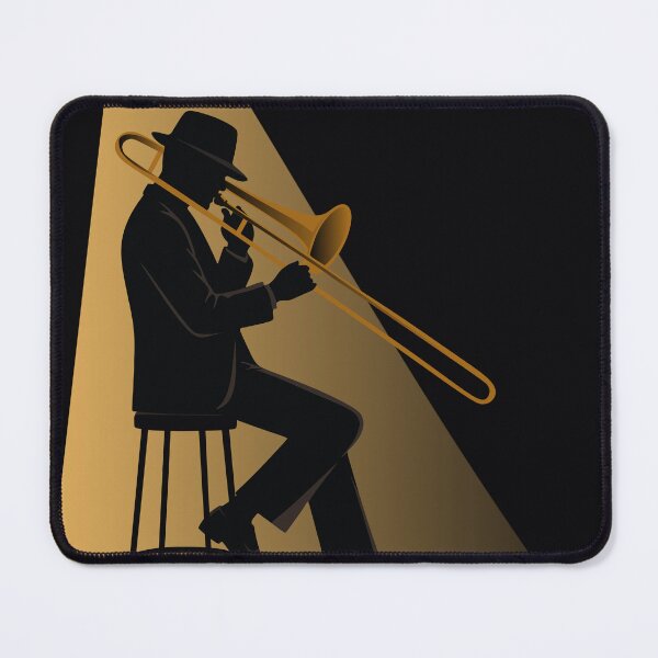 Item preview, Minimalist Jazz Trombone Player Print | Vintage Jazz Music Art | Mid-Century Modern Musician Print designed and sold by Studio pod Burom.