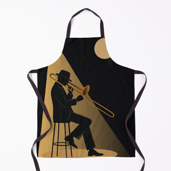 Item preview, Minimalist Jazz Trombone Player Print | Vintage Jazz Music Art | Mid-Century Modern Musician Print designed and sold by Studio pod Burom.