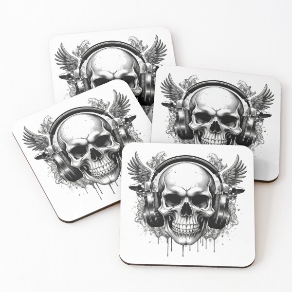 Item preview, Gothic DJ Skull Vector T-Shirt Design designed and sold by designerbhai009.