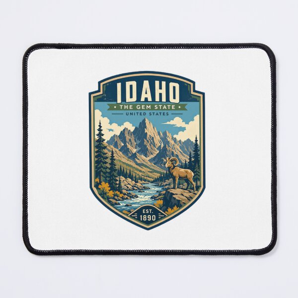 Item preview, Idaho The Gem State United States Est. 1890 State Pride Idaho Resident Travel Nature Lover designed and sold by Simsimah26Parks.