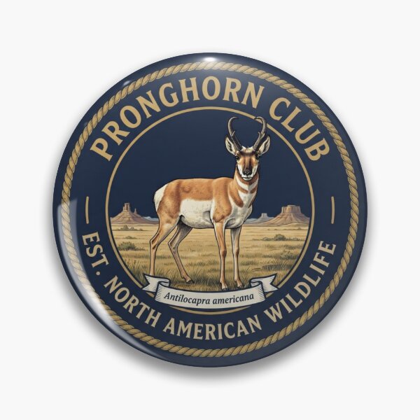 Item preview, Pronghorn Club Vintage Badge North American Wildlife designed and sold by CalmCapy Co.