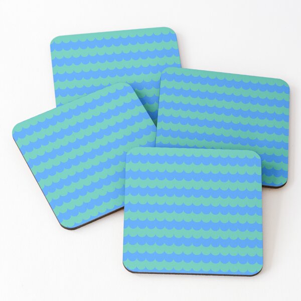 Item preview, Blue and Green Scallop Pattern designed and sold by RebelCatStudios(RCS).