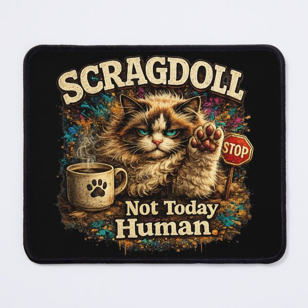 Item preview, Scragdoll – Not Today Human | Grumpy Lazy Ragdoll Cat Shirt | Funny Cat Lover Gift designed and sold by EverclearDesign.
