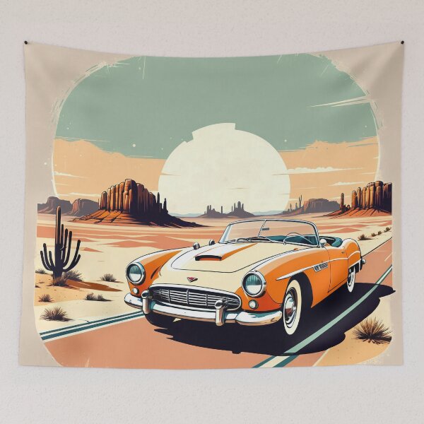 Item preview, Retro car in mountains, Vintage designed and sold by tarkone.