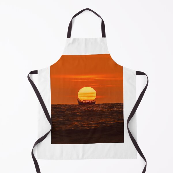 Item preview, Epic Ocean Sunset with Fishing Boat | Golden Hour Seascape Photography | Nature Wall Art designed and sold by StyleForge Apparel.