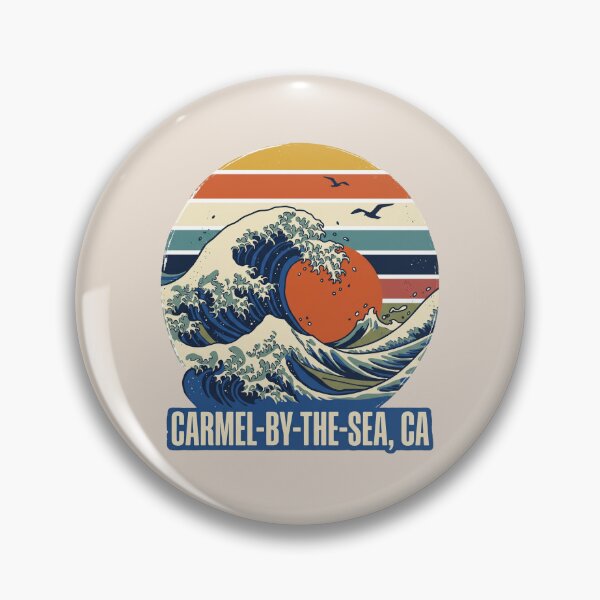 Item preview, Carmel By The Sea CA - Retro Great Wave California Beach designed and sold by dudelinart.