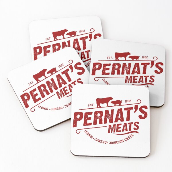 Item preview, Pernat's Meats Vintage Butcher Shop Logo Vector designed and sold by ccabatu.