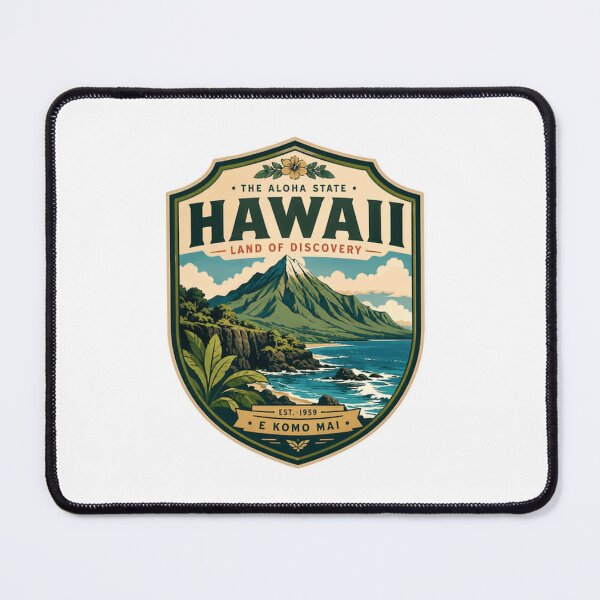 Item preview, The Aloha State Hawaii Land Of Discovery Est. 1959 E Komo Mai Hawaiian Travel Vacation Explorer designed and sold by Simsimah26Parks.