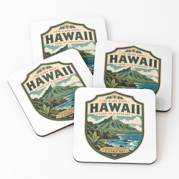 Item preview, The Aloha State Hawaii Land Of Discovery Est. 1959 E Komo Mai Hawaiian Travel Vacation Explorer designed and sold by Simsimah26Parks.