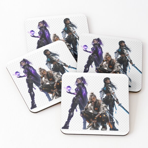 Item preview, Cyberpunk Sci-Fi Warrior Squad Illustration designed and sold by JMDG Studio.