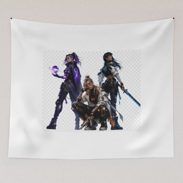 Item preview, Cyberpunk Sci-Fi Warrior Squad Illustration designed and sold by JMDG Studio.