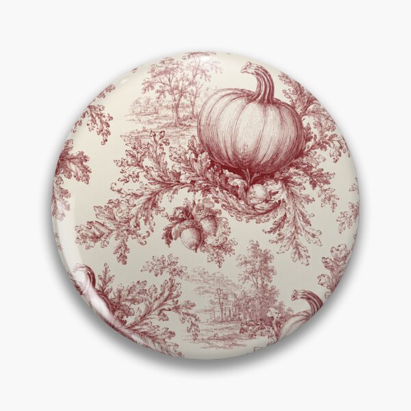 Item preview, Pumpkin Toile Fall Burgundy French Country designed and sold by Yellowriversss.