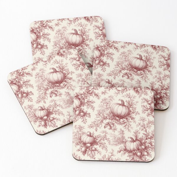 Item preview, Pumpkin Toile Fall Burgundy French Country designed and sold by Yellowriversss.
