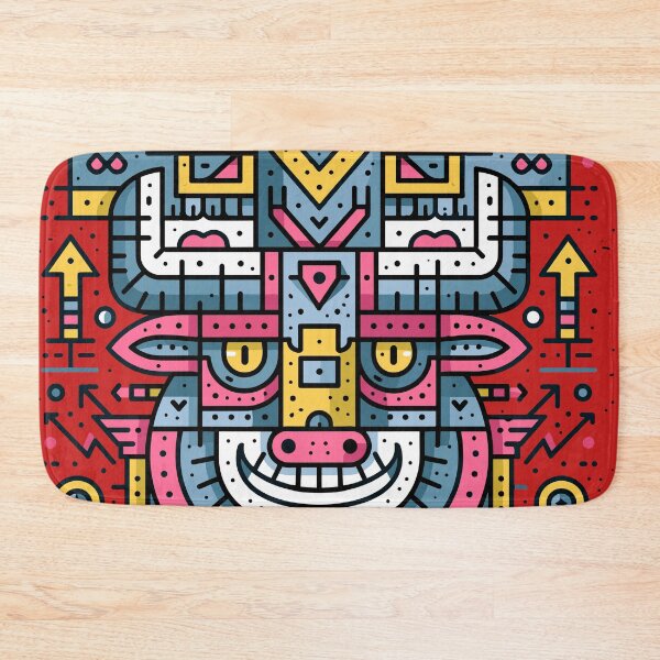 Item preview, Vibrant Geometric Spirit Beast Art designed and sold by Romgora.