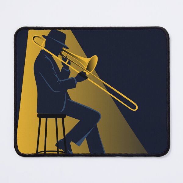 Item preview, Jazz Trombone Player Minimalist Print | Mid-Century Modern Jazz Art | Vintage Musician Print designed and sold by Studio pod Burom.