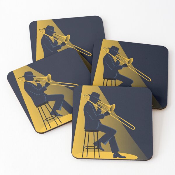 Item preview, Jazz Trombone Player Minimalist Print | Mid-Century Modern Jazz Art | Vintage Musician Print designed and sold by Studio pod Burom.