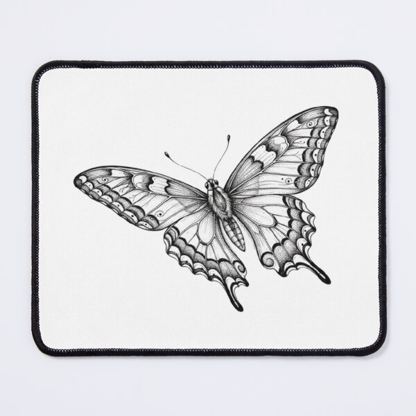 Item preview, Elegant Swallowtail Butterfly Dotwork Illustration - Black and White Nature Art designed and sold by Ditstyle.