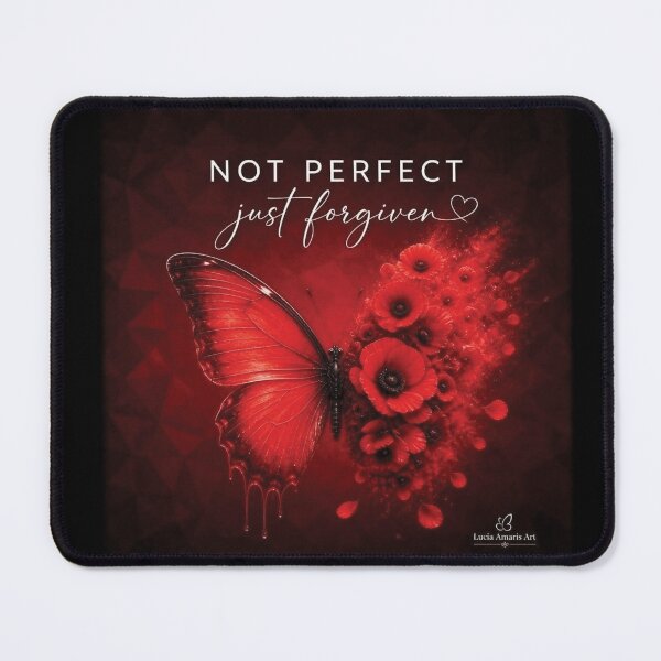 Item preview, Artistic Butterfly Metaphor on Deep Red Background with inspirational text designed and sold by Lucia Amaris Art.